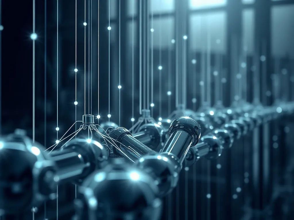 Industrial digital abstract representation of data flow and