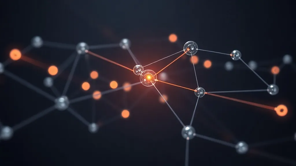 Abstract visual of interconnected nodes and light paths repr